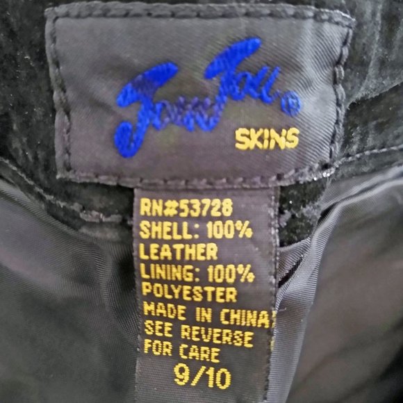 Genuine Suede Jeans, Black Leather Pant, Vintage (90s) JouJou Skins, Size 9/10 - Picture 8 of 12